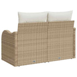 vidaXL Tuin Sofa met kussen Zwart 121 x 62 x 69cm poly rattan