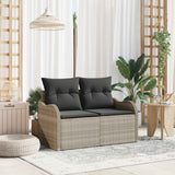 vidaXL Tuin Sofa met kussen Zwart 121 x 62 x 69cm poly rattan