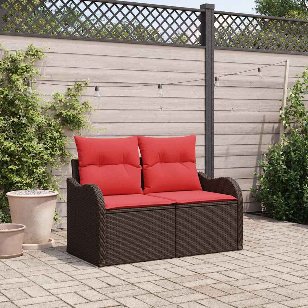 vidaXL Garden Sofa with Cushion 121 x 62 x 69 cm Polyrattan