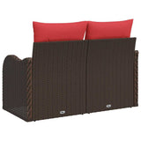 vidaXL Garden Sofa with Cushion 121 x 62 x 69 cm Polyrattan