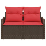 vidaXL Garden Sofa with Cushion 121 x 62 x 69 cm Polyrattan