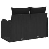 vidaXL Tuin Sofa met kussen Zwart 121 x 62 x 69cm poly rattan