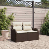 vidaXL Tuin Sofa met kussen Zwart 121 x 62 x 69cm poly rattan