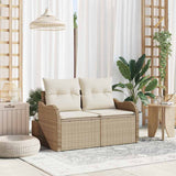 vidaXL Tuin Sofa met kussen Zwart 121 x 62 x 69cm poly rattan