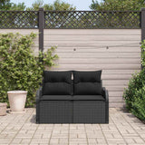 vidaXL Tuin Sofa met kussen Zwart 121 x 62 x 69cm poly rattan