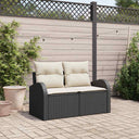 vidaXL Tuin Sofa met kussen Zwart 124 x 62 x 69cm poly rattan