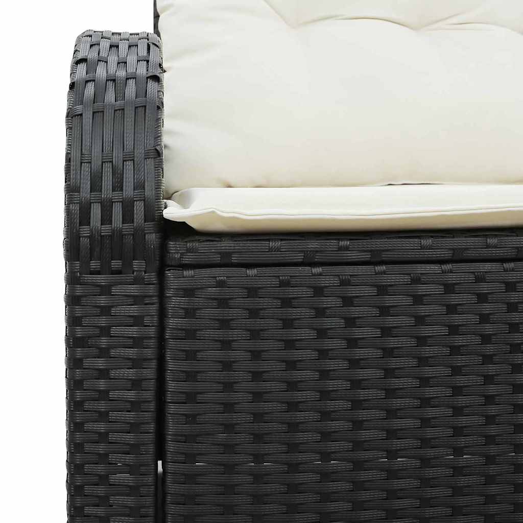 vidaXL Tuin Sofa met kussen Zwart 124 x 62 x 69cm poly rattan