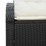 vidaXL Tuin Sofa met kussen Zwart 124 x 62 x 69cm poly rattan