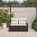 vidaXL Tuin Sofa met kussen Zwart 124 x 62 x 69cm poly rattan
