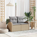 vidaXL Tuin Sofa met kussen Zwart 124 x 62 x 69cm poly rattan