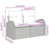 vidaXL Tuin Sofa Bruin 124 x 62 x 85cm poly rattan