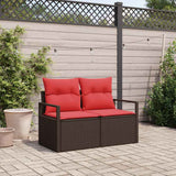 vidaXL Tuin Sofa met kussen 120 x 62 x 69 cm poly rattan