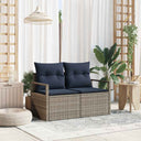 vidaXL Tuin Sofa met kussen 120 x 62 x 69 cm poly rattan