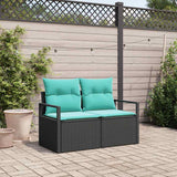 vidaXL Tuin Sofa met kussen 120 x 62 x 69 cm poly rattan