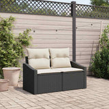 vidaXL Tuin Sofa met kussen 123 x 62 x 69 cm poly rattan