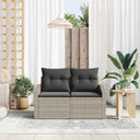 vidaXL Tuin Sofa met kussen 123 x 62 x 69 cm poly rattan