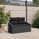 vidaXL Tuin Sofa met kussen 123 x 62 x 69 cm poly rattan