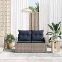 vidaXL Garden Sofa Grey 123 x 62 x 69 cm poly rattan