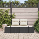 vidaXL Tuin Sofa met kussen Zwart 184 x 62 x 69 cm poly rattan