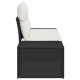 vidaXL Tuin Sofa met kussen Zwart 184 x 62 x 69 cm poly rattan