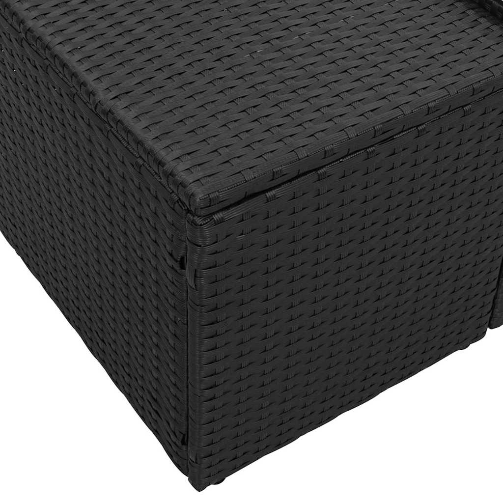vidaXL Tuin Sofa met kussen Zwart 184 x 62 x 69 cm poly rattan