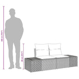 vidaXL Tuin Sofa met kussen Zwart 184 x 62 x 69 cm poly rattan