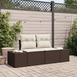 vidaXL Tuin Sofa met kussen Zwart 184 x 62 x 69 cm poly rattan