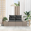 vidaXL Tuin Sofa met kussen Zwart 184 x 62 x 69 cm poly rattan