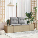 vidaXL Tuin Sofa met kussen Zwart 184 x 62 x 69 cm poly rattan