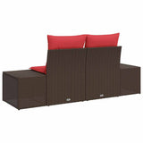 vidaXL Tuin Sofa met kussen 184 x 62 x 69 cm poly rattan
