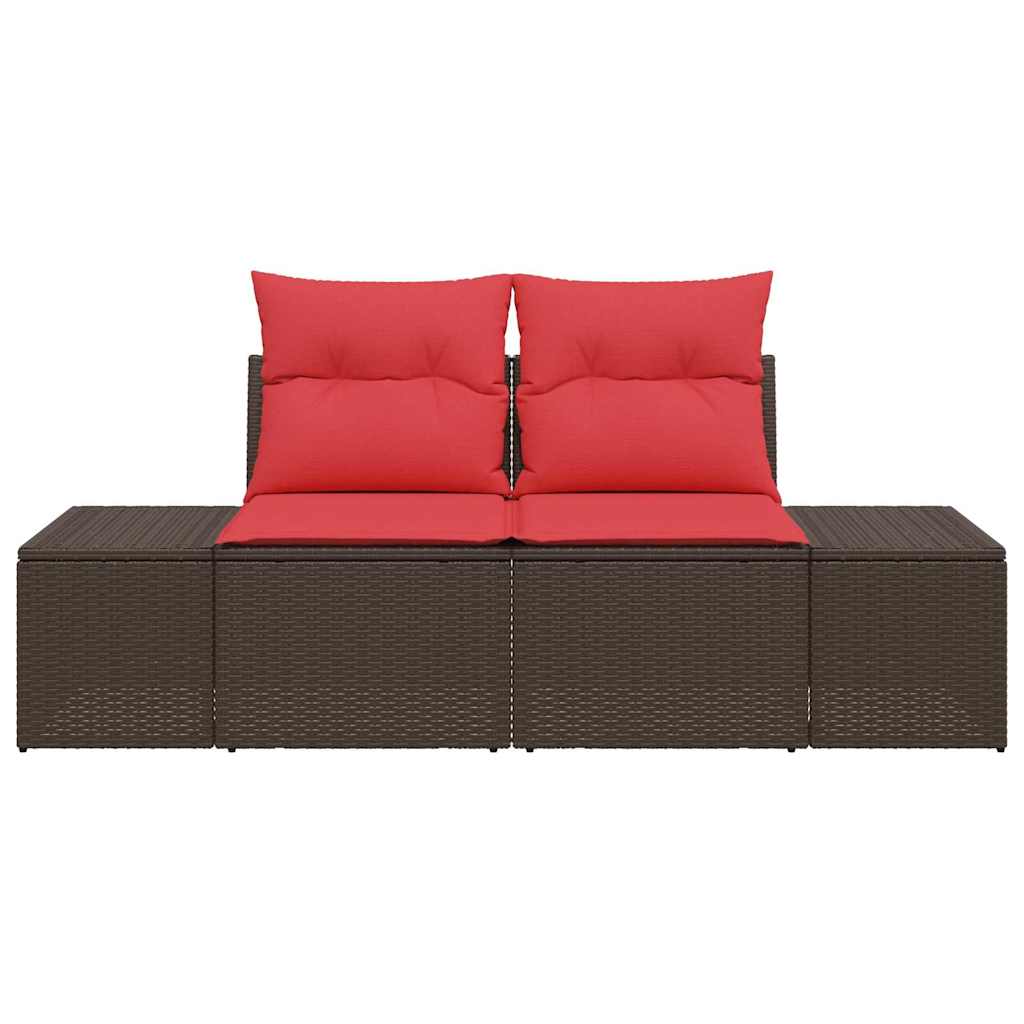 vidaXL Tuin Sofa met kussen 184 x 62 x 69 cm poly rattan