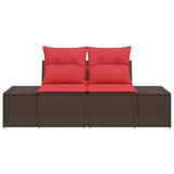 vidaXL Tuin Sofa met kussen 184 x 62 x 69 cm poly rattan