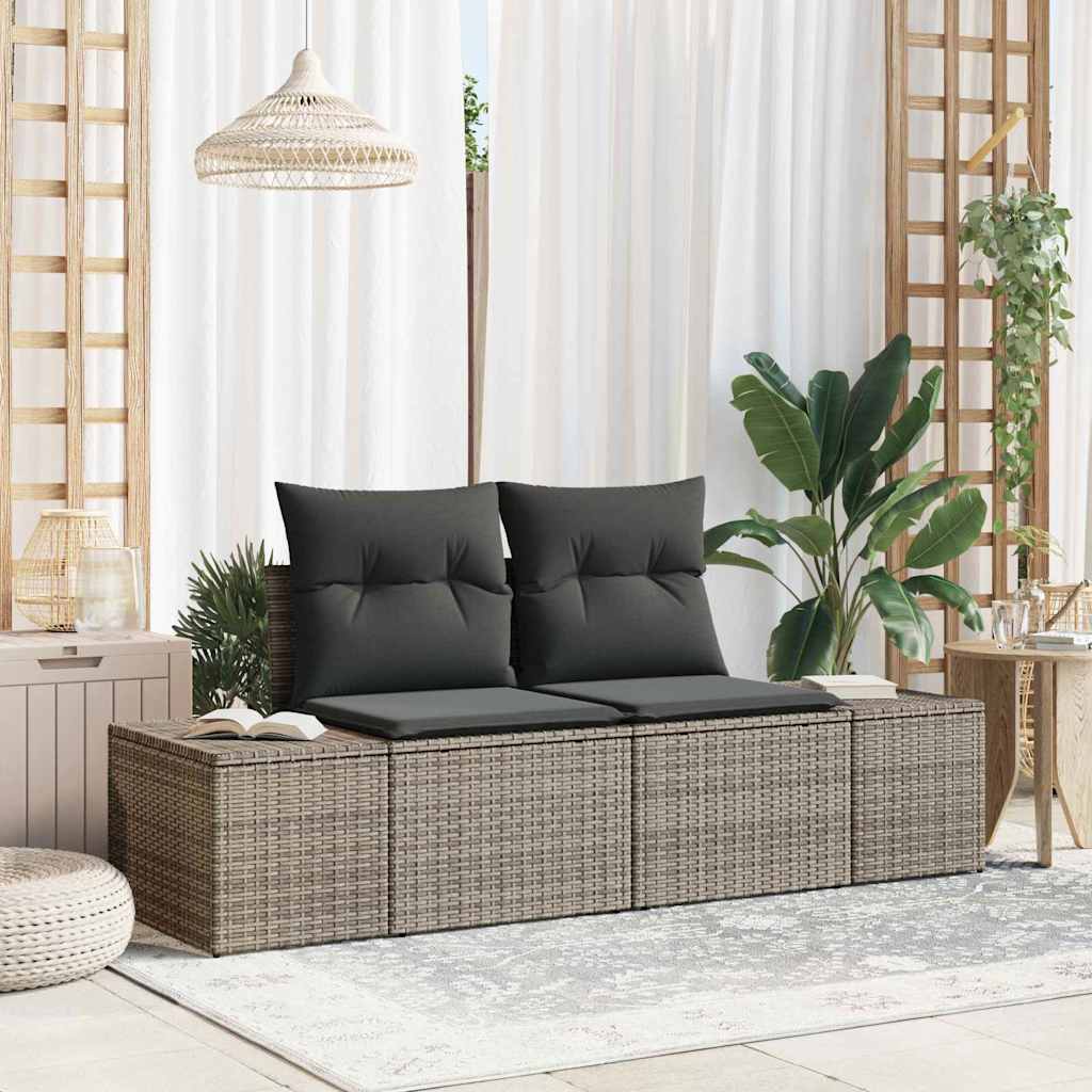 vidaXL Tuin Sofa met kussen Zwart 184 x 62 x 69 cm poly rattan