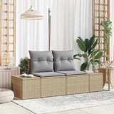 vidaXL Tuin Sofa met kussen Zwart 184 x 62 x 69 cm poly rattan
