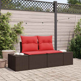 vidaXL Tuin Sofa met kussen 184 x 62 x 69 cm poly rattan