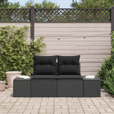 vidaXL Tuin Sofa met kussen Zwart 184 x 62 x 69 cm poly rattan