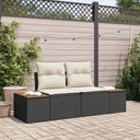 vidaXL Tuin Sofa Zwart 184 x 62 x 85cm poly rattan