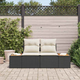 vidaXL Tuin Sofa Zwart 184 x 62 x 85cm poly rattan