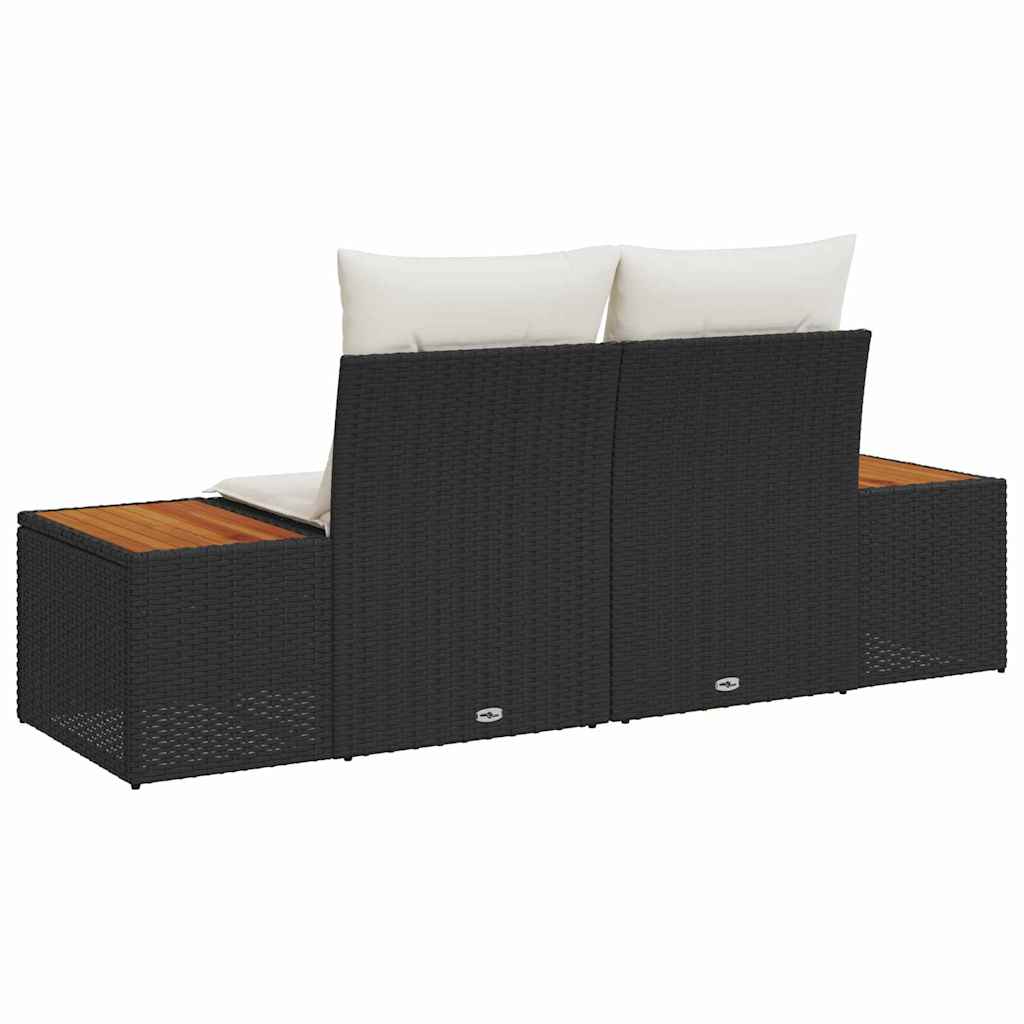 vidaXL Tuin Sofa Zwart 184 x 62 x 85cm poly rattan