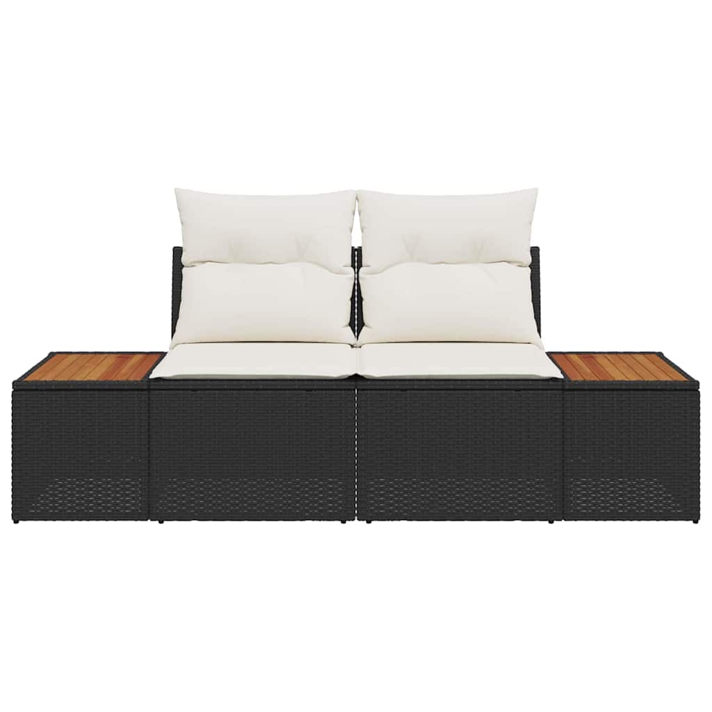 vidaXL Tuin Sofa Zwart 184 x 62 x 85cm poly rattan