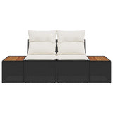 vidaXL Tuin Sofa Zwart 184 x 62 x 85cm poly rattan