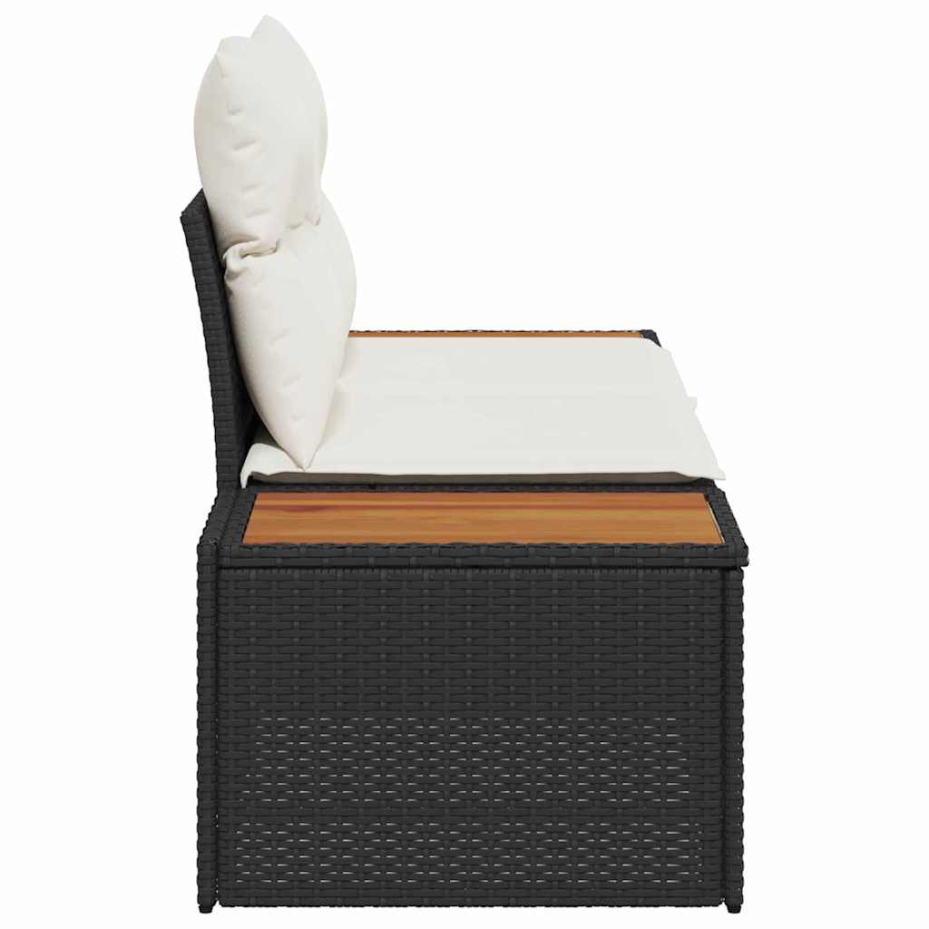 vidaXL Tuin Sofa Zwart 184 x 62 x 85cm poly rattan