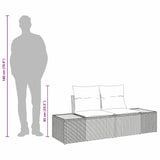 vidaXL Tuin Sofa Zwart 184 x 62 x 85cm poly rattan
