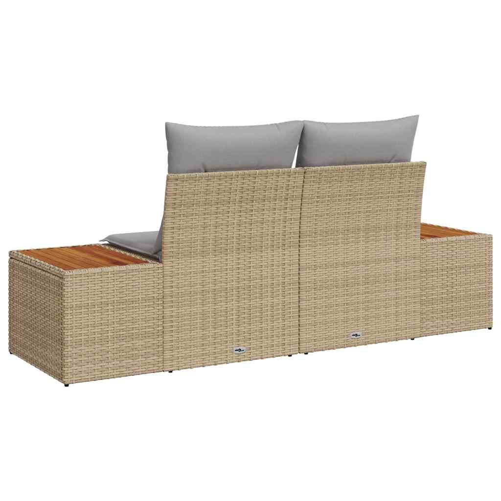vidaXL Tuin Sofa Zwart 184 x 62 x 85cm poly rattan