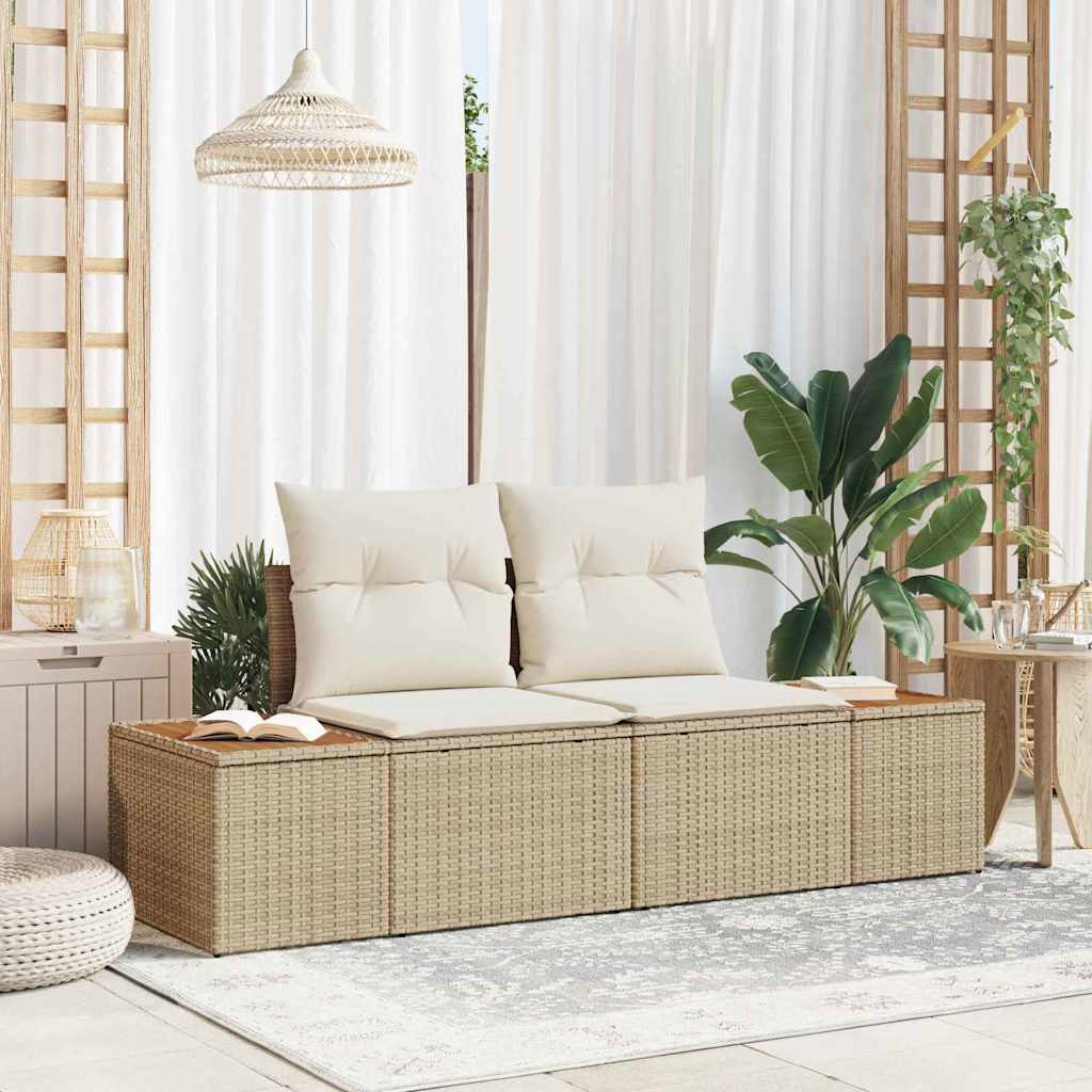 vidaXL Tuin Sofa Zwart 184 x 62 x 85cm poly rattan