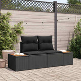 vidaXL Tuin Sofa Zwart 184 x 62 x 85cm poly rattan