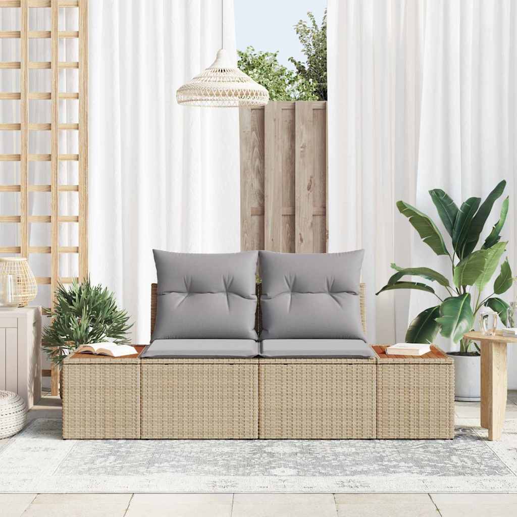vidaXL Tuin Sofa Zwart 184 x 62 x 85cm poly rattan