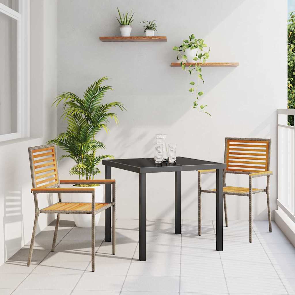 vidaXL Stacking Garden Chairs 4 pcs Brown and Black