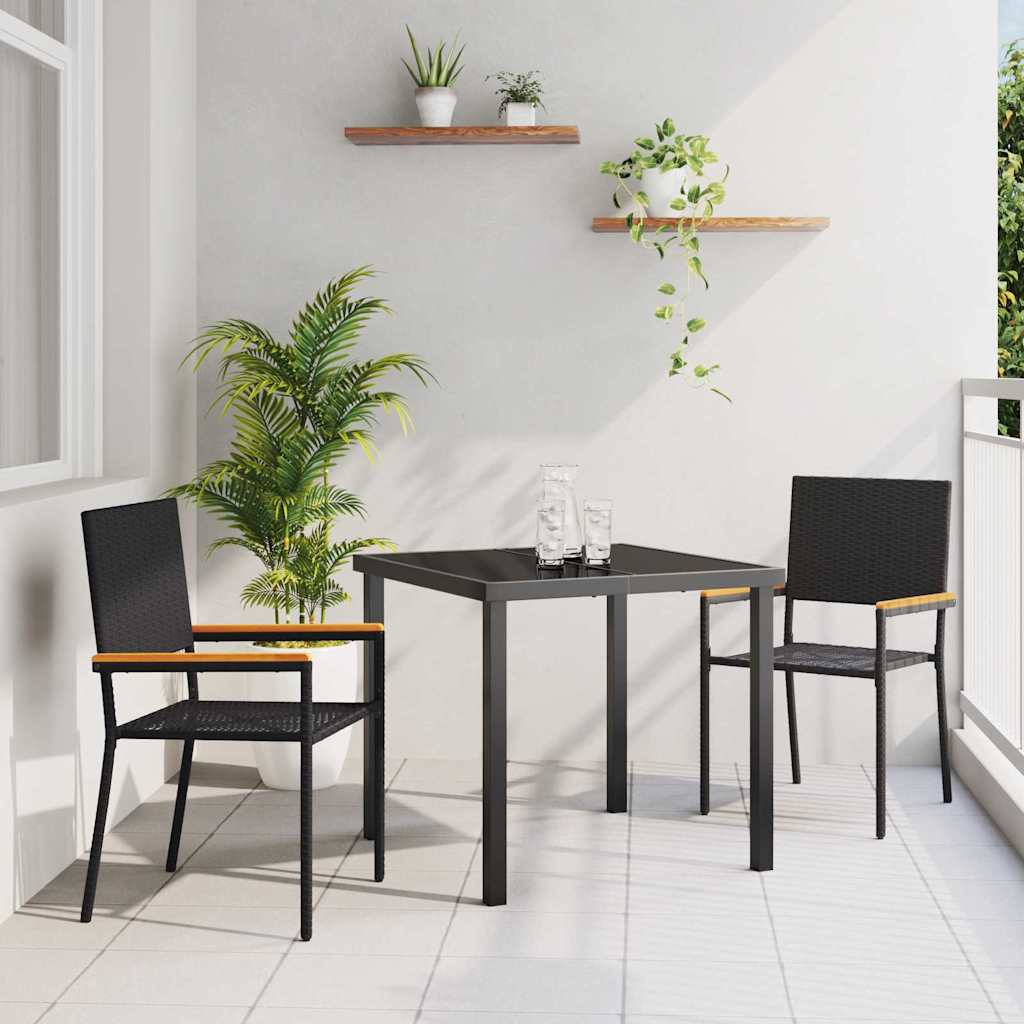 vidaXL Stacking Garden Chairs 4 pcs Brown and Black