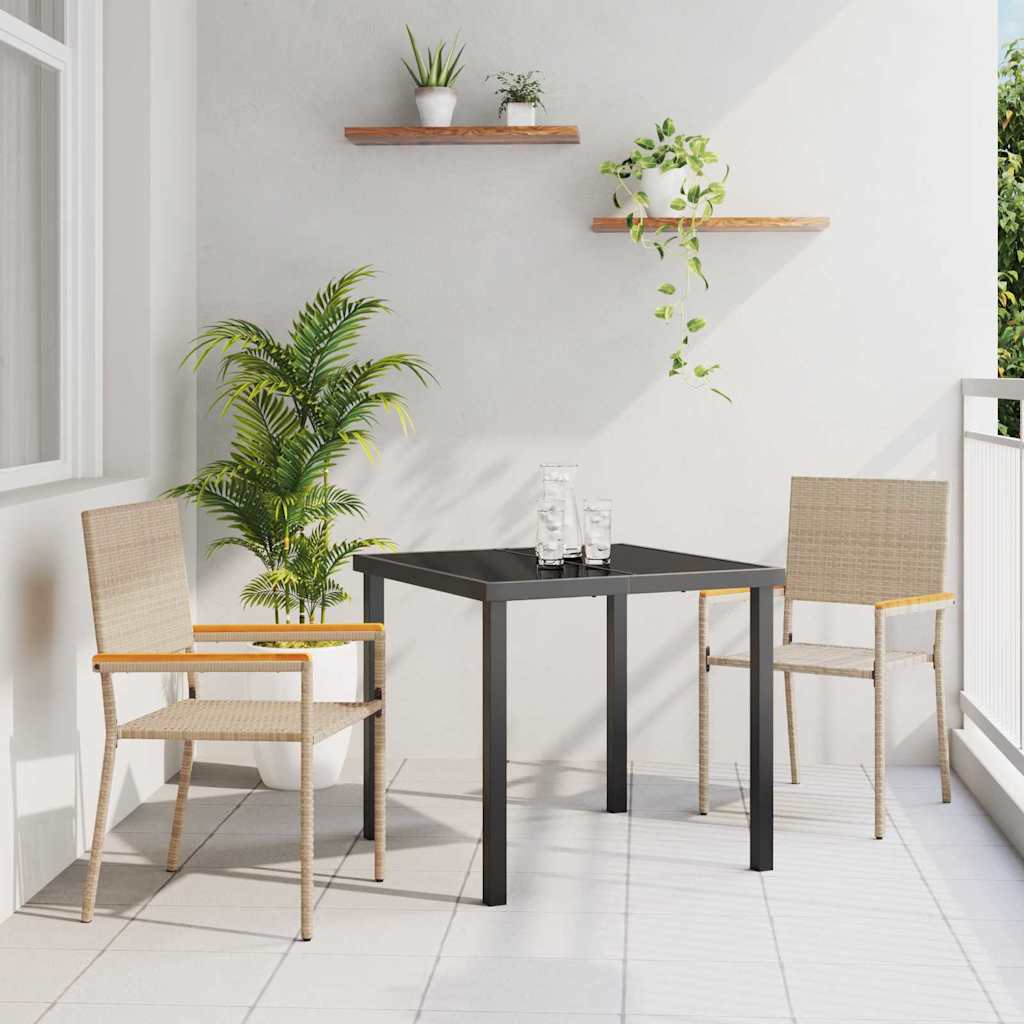 vidaXL Stacking Garden Chairs 4 pcs Brown and Black